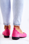 Women's Suede Ballerinas With Decoration Nicole 2746 fuchsia 