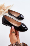 Lacquered Children's Ballerinas With Heart Black Corty
