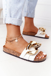 Slippers On The Cork Sole With Chain White Last Dance
