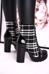 Women’s Boots On A Block Heel Checkered Black Blair