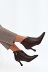 Patent Low Ladies Boots on Heel Chocolate Jolivra
