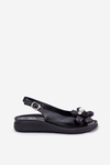 Ladies Sandals With Decorative Flower Black Divonne