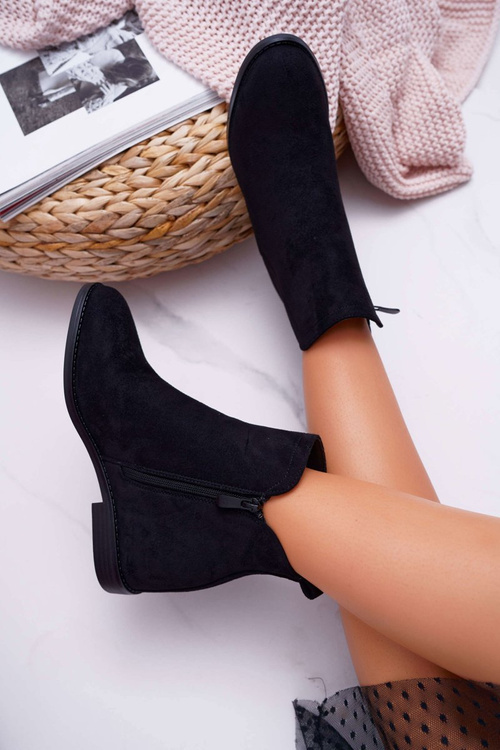 Women's Booties Suede Black Tema