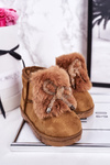 Children's Snow Boots Insulated With Fur Suede Camel Amelia