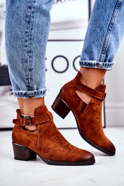 Women’s Boots On Heel With Cutouts Camel Sicily