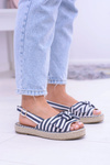Navy Blue Women's Sandals Espadrilles Cocards Buni