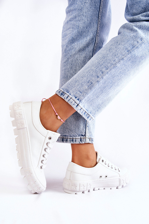 Fashionable Leather Sneakers Big Star KK274142 White
