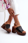 Elegant Women's Sandals in Beige Eco Leather on Block Heel Vattima