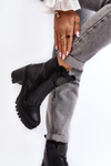Women's Leather Boots with Rhinestones Black Rosie