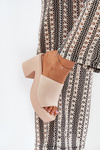 Women Sandals On Heel And Platform Beige Omeisa