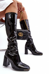 Women's Glossy Over-the-Knee Boots Black Mlokva