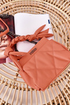 Small Quilted Purse On A Chain NOBO NBAG-K1330 Peach