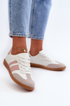 Women's Low Eco Leather Sneakers White-Pink Relialia