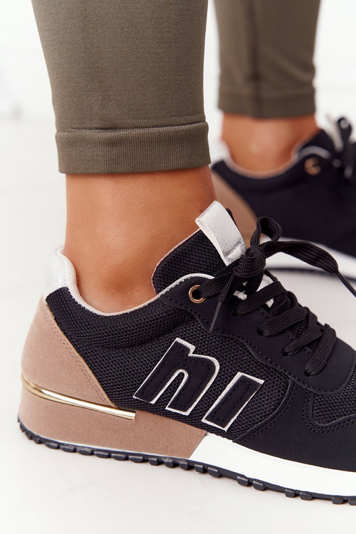 Damskie Sportowe Buty Sneakersy Czarne Maddie