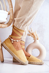 Tied Suede Espadrilles Yellow Ismanne