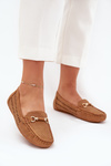 Ladies Moccasins With Cutouts And Decoration Camel Kaydance