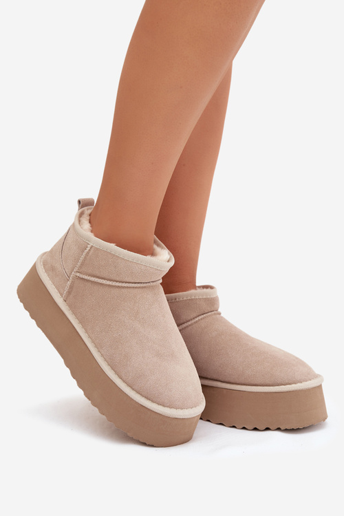 Women's snow boots made of natural suede beige Mairene