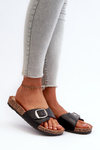 Women's Platform Sandals with Buckle Black Moaxi