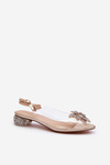 Transparent Sandals With Low Heel And Gold Decoration D&A MR38-383