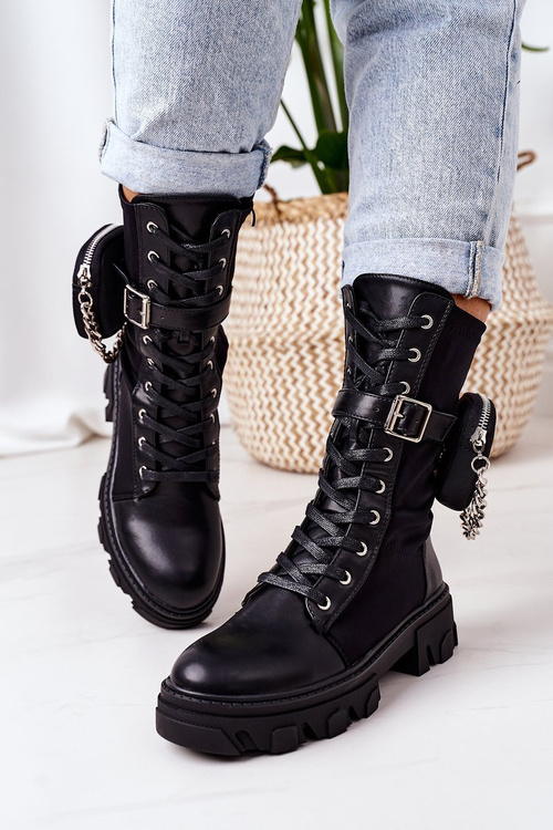 Insulated Boots With A Purse Black Look At Me