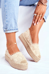 Women’s Espadrilles On Platform Beige Folk
