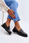 Women's Black Leather Loafers Nurea