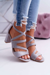 Women's Stiletto Sandals Suede Grey Lemilia