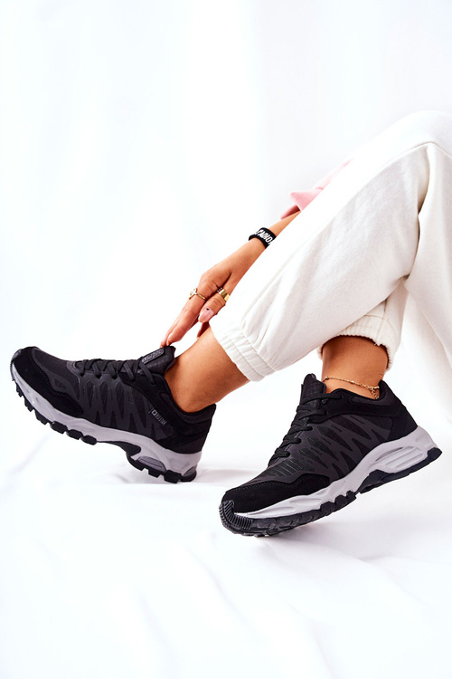 Buty Sportowe Memory Foam Wiązane Big Star Czarne GG274501