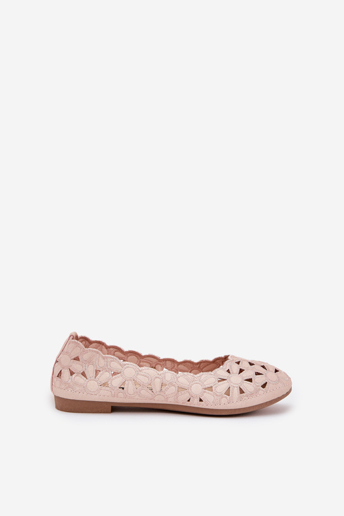 Kids' Cutout Glitter Ballerinas Pink Zindira