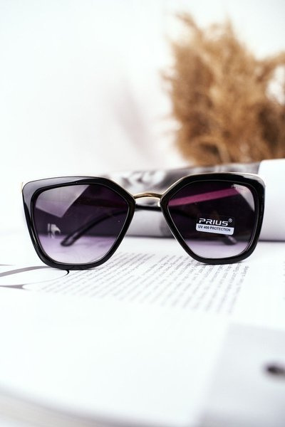 Women's Sunglasses Gold Prius PR-V07 Black Gradient