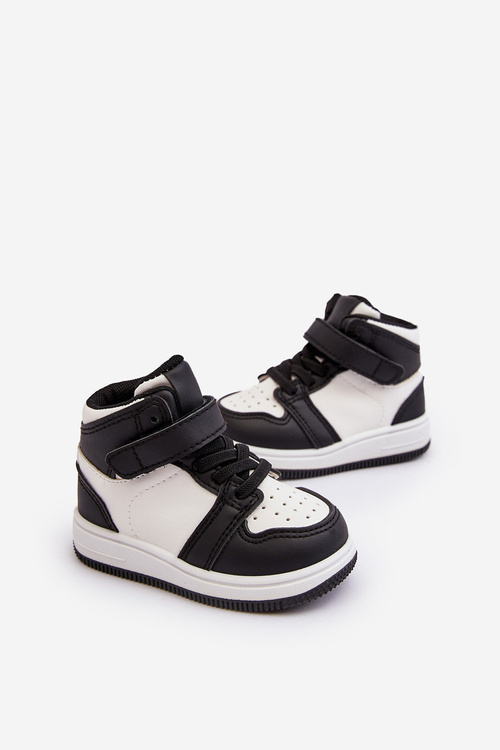 High Children's Sports Shoes White and Black Teredite