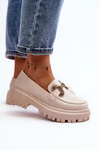 Women's Loafers with Light Beige Ornament Gargi