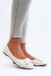 Ballerinas With Strap And Embellishment Eco Leather White Cadwenla