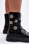Leather-lined Insulated Boots With Decorations D&A MR870-14A Black