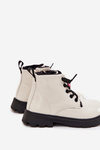 Insulated Kids' Patent Leather Boots with Buckle Bear White Jovellea
