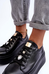 Buty Sportowe Skóra Platforma Maciejka 06191-01 Czarne