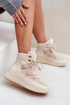 Low Snow Boots On Platform Light Beige Naliora