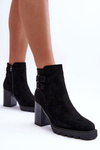 Suede Heeled Boots Black Makeline