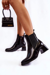 Women's Lacquered Boots On Heel Black Berit