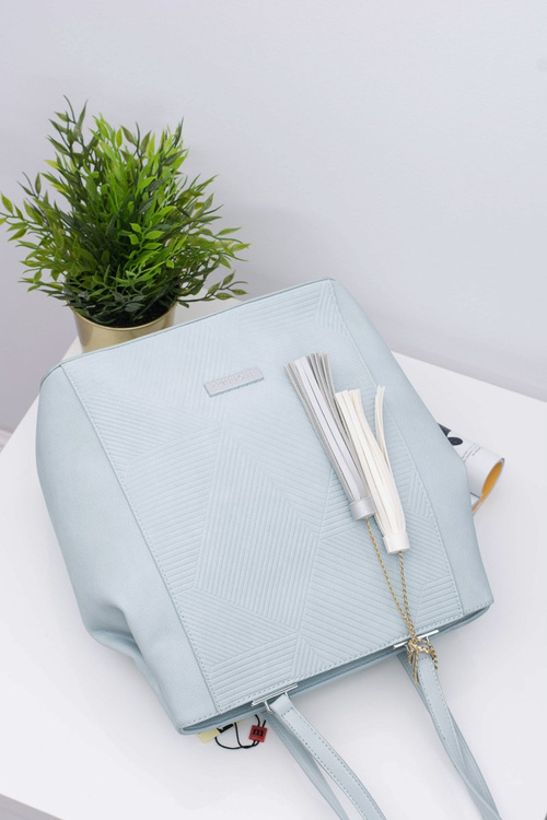 Women's Blue Shopper Handbag Bag Monnari