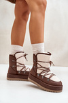 Women's Snow Boots On Platform With Lacing Brown Riaviana