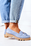 Suede Moccasins Lewski Shoes 3053 Light Blue