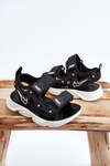 Boys Velcro Sandals Black And White Tobias 