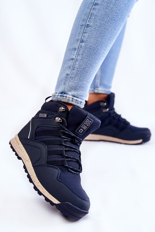 Buty Trekkingowe Damskie Wysokie Granatowe Big Star KK274611