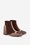 Women's ankle boots with chunky heel with zipper brown Delvane
