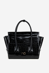 Lacquered handbag case with embossing NOBO BAG5810-M20 Black