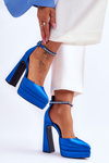 Fashionable Pumps On A Heel Blue Santoro