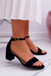 Women's Stiletto Sandals with Glitter Black Nathalie