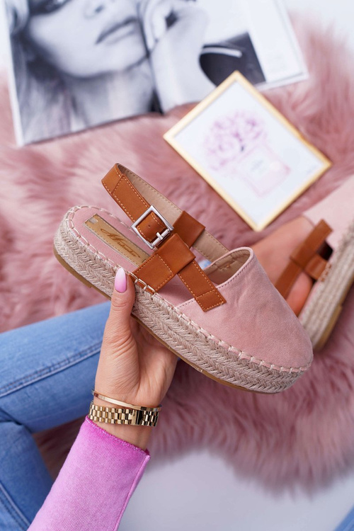Women's Suede Platform Espadrilles Pink Parteno