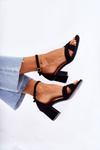 Classic Women's Sandals On A Heel Black Ester